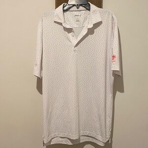 johnnie-O White Polo with Subtle Pattern